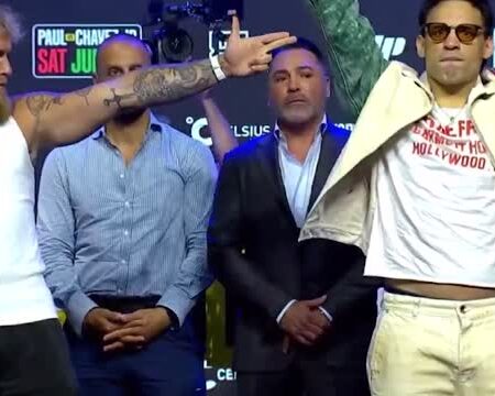 Первая встреча Джейка Пола и Хулио Сезара Чавеса-младшего перед боем