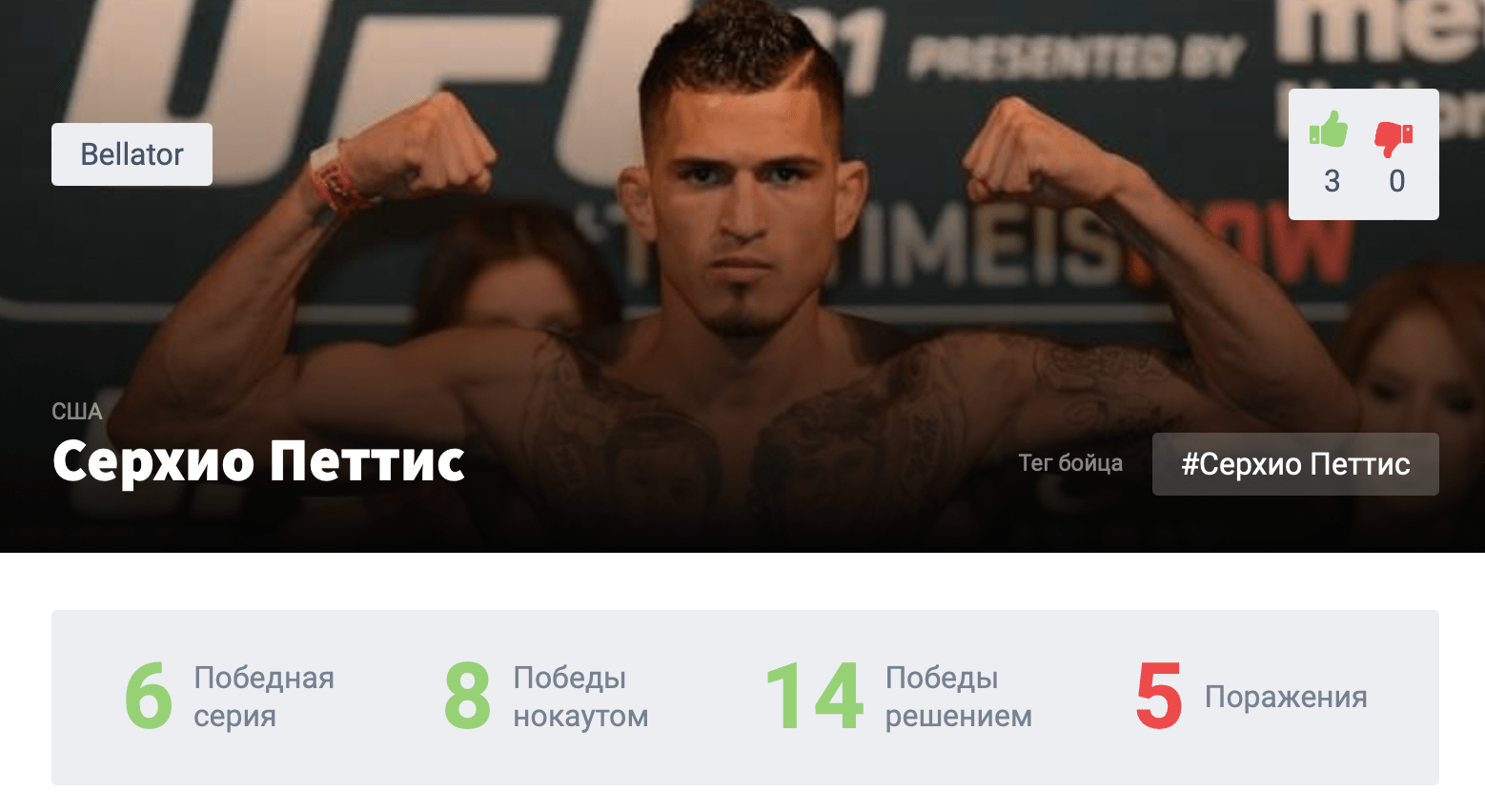 Preview Серхио Петтис и Рауфеон Стотс добавлены на турнир PFL 27 июня