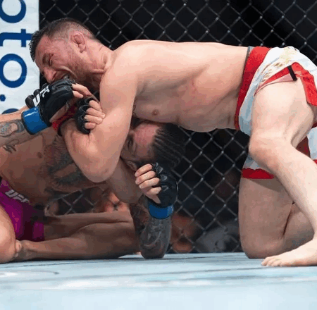 Новый ракурс обрушения барьера во время выхода Мераба Двалишвили на UFC 316