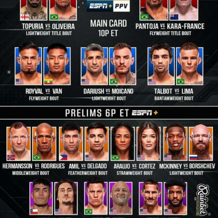 Кард турнира UFC 317 в Лас-Вегасе