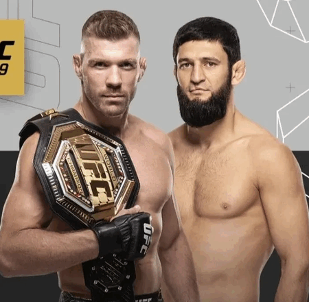 Официальный постер UFC 319: Дрикус Дю Плесси против Хамзата Чимаева