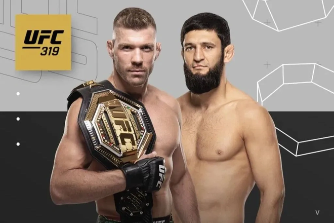 Preview Официальный постер UFC 319: Дрикус Дю Плесси против Хамзата Чимаева